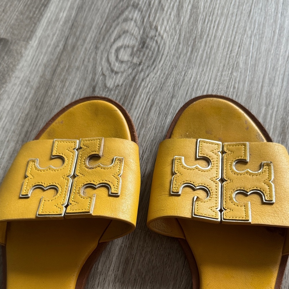 Tory Burch Mustard Yellow Slide Sandals - Picture 6 of 6